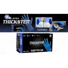 SAS Safety Gloves THICKSTER Powdered Exam Grade Latex Ultra Thick 14mil LARGE 50Pcs SAS6603