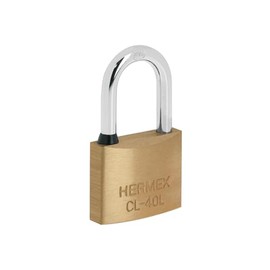 Brass padlock, 40mm, hook long, blister