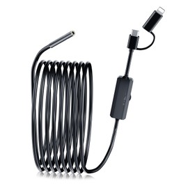 Endoscope Camera with Light, 1920P HD Borescope Tools with 8 Adjustable LED Lights, Endoscope with 16.4ft Semi-Rigid Snake Camera, 7.9mm IP67 Waterproof Inspection Camera for iOS and Android