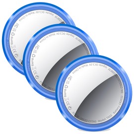 QCOQ Air Tracker Tags-3 Pack Dark Blue, Bluetooth Tracker Work with Apple Find My (iOS Only), Smart Tag with Protective Case/Keychain/Lanyard, Item Finder for Luggage/Key/Suitcase, Replaceable Battery