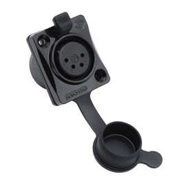 Xilaghy 4-Pin XLR Female Jack Panel Mount Jacks with Waterproof Cover,Gold Plated XLR 4 Pin Microphone Audio Jack Connector D Series Size,Black