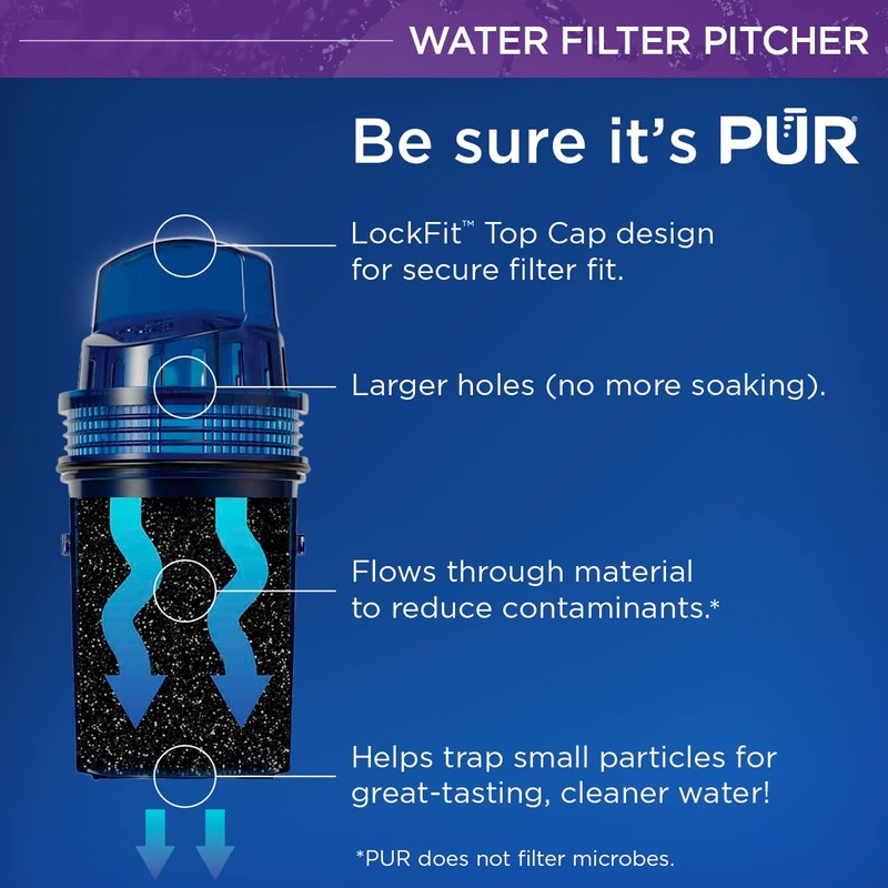 PUR Water Pitcher Filtration System, 7 Cup, Blush