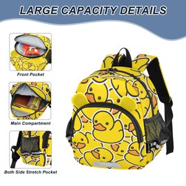 ISAOA Kleinkind-Rucksack mit Zügeln, Anti-Verlust-Rucksack mit Sicherheitsgeschirr, niedlicher gelber Enten-Rucksack für Jungen und Mädchen, Mini-Beutel mit Leine, Größe S