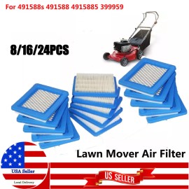 For Briggs & Stratton Air Filter 491588 for Briggs & Stratton 491588s 399959 H/P Lawn Mover Filters - 8PCS