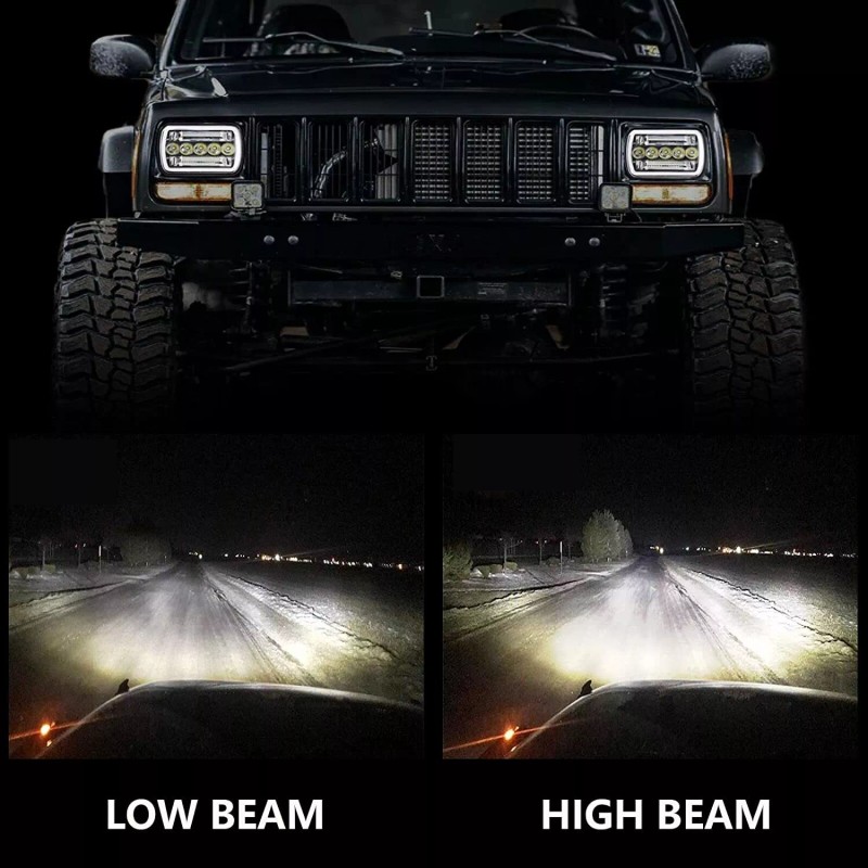 us- 2x 7x6"5x7 LED Headlights Fit Ford E-150 Econoline Club