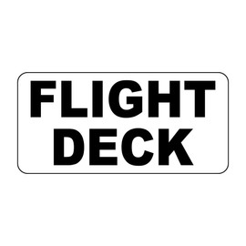 Aluminum Metal Sign Flight Deck Black Retro Vintage Style Informative Novelty Wall Art Horizontal 12Inx8In