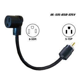 GETWIREDUSA PIGTAIL ADAPTER 220V TO 110V FOR TIG200, AND TIG200ACDCP WELDERS 5-15P TO 6-50R