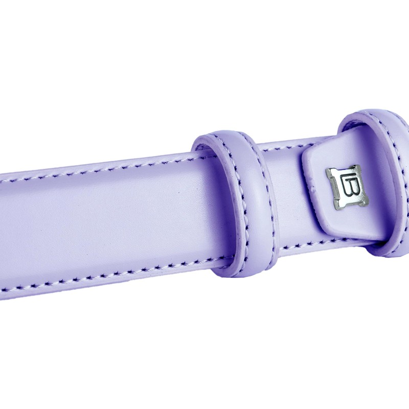 Biagiotti Women's Genuine Leather Thin Belt with Box, Violet 3