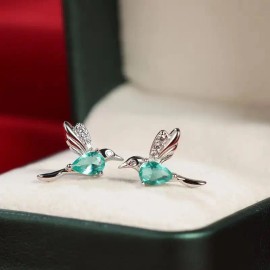 Creative Bird Exquisite and Shiny Commemorative Beautiful Earrings Elegant and Versatile Fashion Earrings Party Christmas GiftColor: Silver