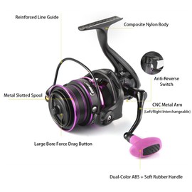 SOUUXIU Spinning Fishing Reel,Saltwater Rotating Reel,Smooth Rotating Reel,Powerful Cnc Rocker Lever, Fishing Reel With Interchangeable Handle For Long-Lasting Use (FD4000S)