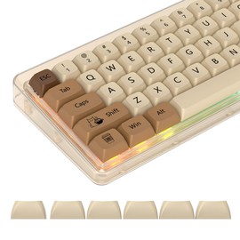 XDA PBT - Tapón para llave de 138 teclas, sublimación de tinte, café y gato, juego de tapas para interruptores Cherry / Gatron MX 60 por ciento/68/61 Teclado mecánico para juegos