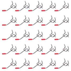 xelea 25x Single Pegboard Hooks 50mm Board Slat Wall Retail Display Shop Peg Fits 25mm