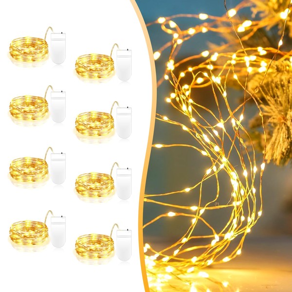 8 Pack 2 Meters Warm White Decorative Bottle Light String,