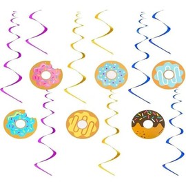 Happium Party Colourful Donuts Hanging Swirls - 6 Pcs, Paper, Multicolour