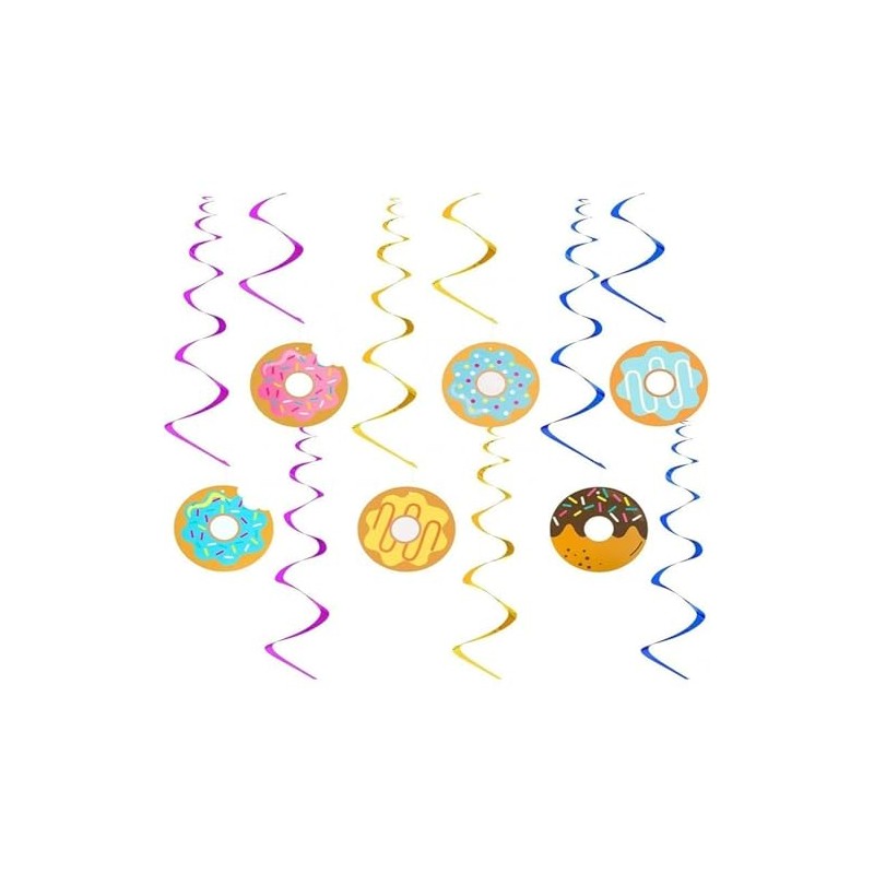 Happium Party Colourful Donuts Hanging Swirls - 6 Pcs, Paper,