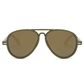 OWL Kids Aviator Sunglasses UV400 Protection Lens Colorful Plastic Frame Childrens Brown Aviators for Boys Girls