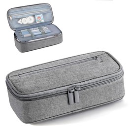 KANGSIT Large Pencil Case, Pencil Case for School Pencil Pouch Marker Pen Case Portable Stationery Pencil Bag for Office (Gray)