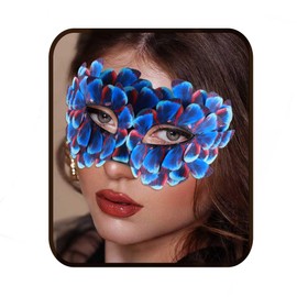 Aularso Butterfly Masquerade Mask for Women Eye Masks Ball Costume Mask for Party Cosplay Accessories (Reddish blue)