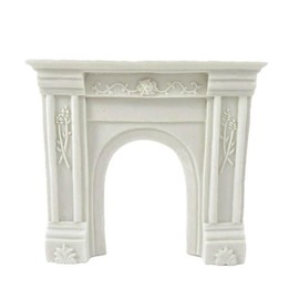 Melody Jane Dollhouse White Victorian Fireplace Edging Flowers Detail Resin Furniture