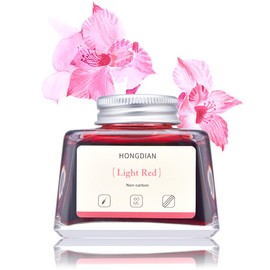 Hongdian Fountain Pen Bottled Ink Light Red Color, 60ml Non Carbon Inkwell Bottle, Artist Calligraphy Ink