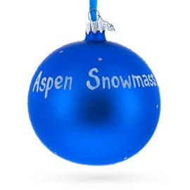 Aspen Snowmass Ski Resort, Colorado, USA Glass Ball Christmas Ornament 4 Inches