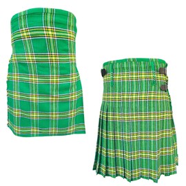 Tartancity Kilt Men's - 5 Yard Traditional Scottish Kilts for Weddings, Formal Events, Ceilidh, Highland Games & Special Occasions (Irish Green, 32")