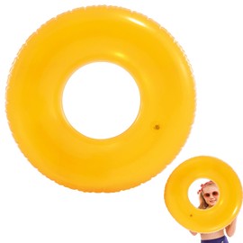 Swimming Rings for Kids Age 6-12, Transparent Inflatable Pool Floats Rubber Ring, 30" (76cm) Orange Pool Float Swim Tubes,Summer Swimming Water Beach Toys,Pool Party Decorations,Summer Gift for Kids