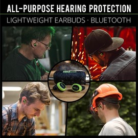 ISOtunes Free 2.0 True Wireless Earbuds: Improved 25 dB Noise Reduction Rating, 22 Hour Total Battery Life, Noise Cancelling Mic, OSHA Compliant Bluetooth Hearing Protector (Free 2.0 - Safety Green)