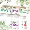 Perpetual Calendar Flip Desktop Boho Calendar with Day Date Month