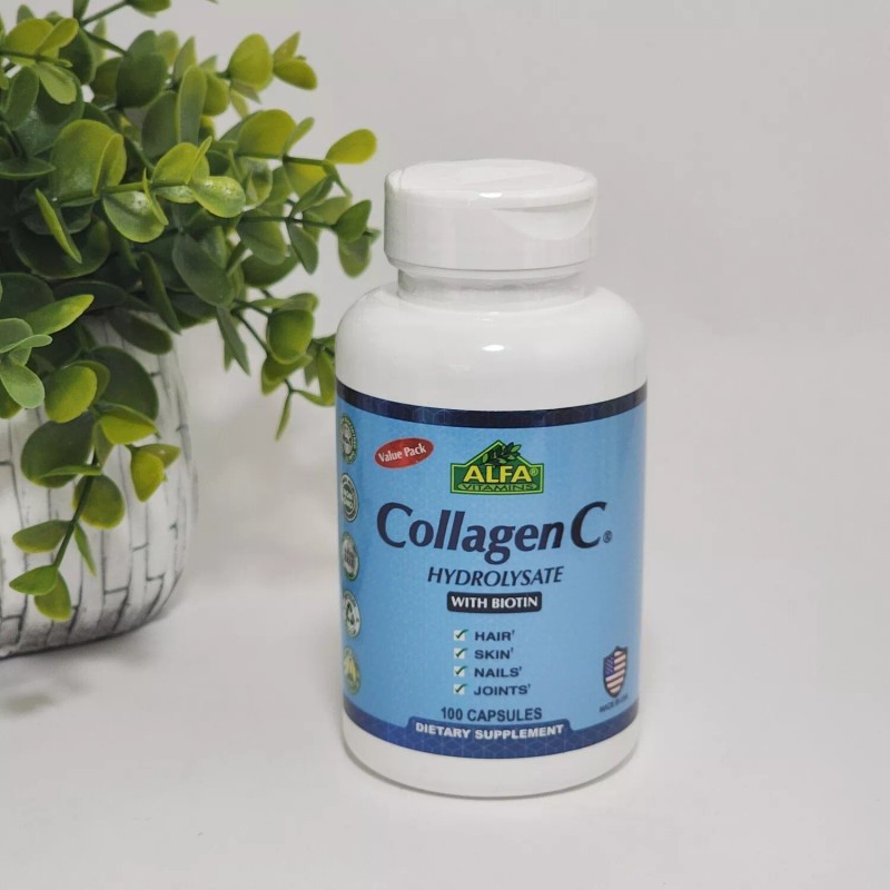 Alfa Vitamins Collagen Hydrolysate With Vitamin C and Biotin 100
