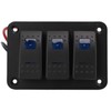 3 Gang Rocker Switch Overcurrent Protection LED Blue Backlit IP65