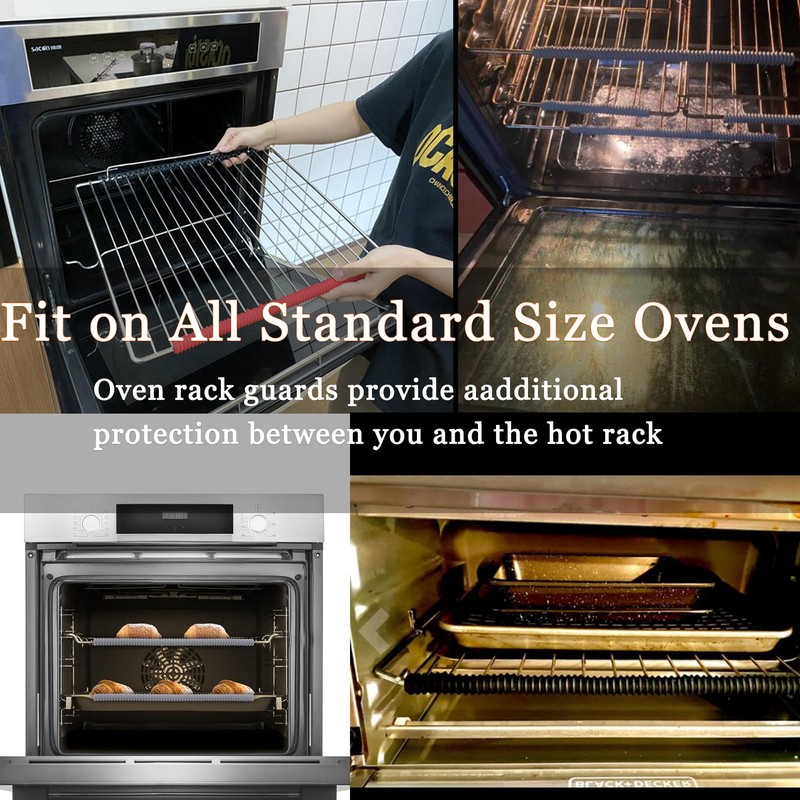 Extra Long 22 inch Silicone Oven Rack Shields Guards Oven