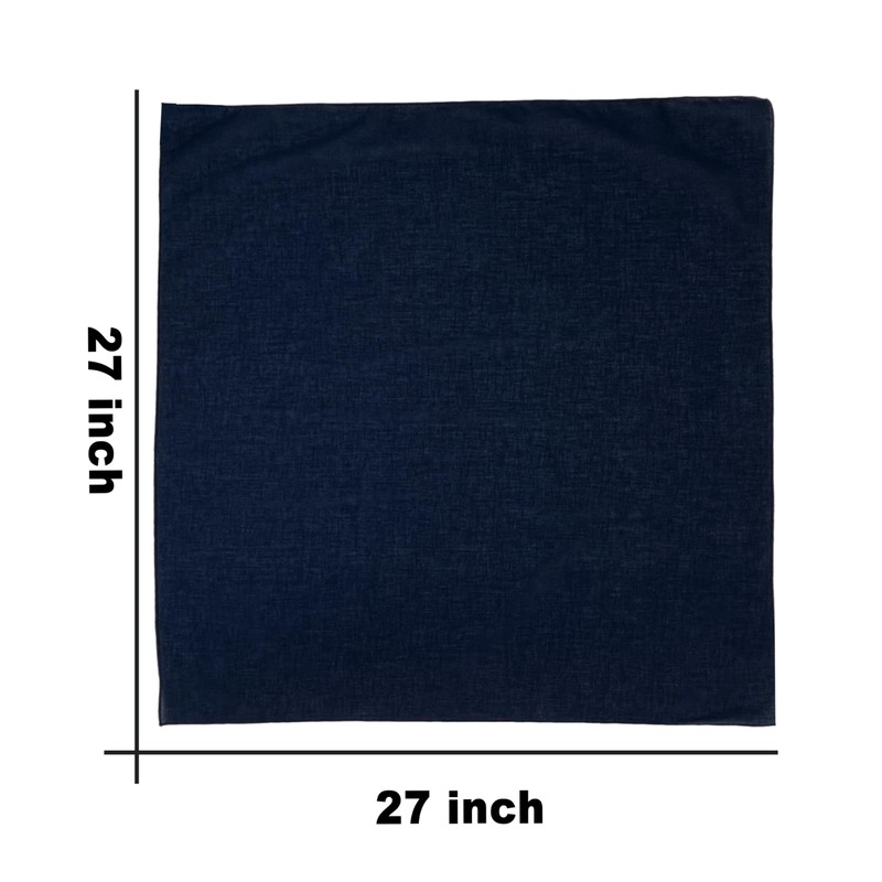 Junvena - Bandanas grandes de 27 pulgadas, color sólido, 100%