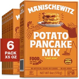 Manischewitz Potato Pancake Mix 6oz (6 Pack) Gluten Free, No MSG, Traditional Style Potato Latke Mix