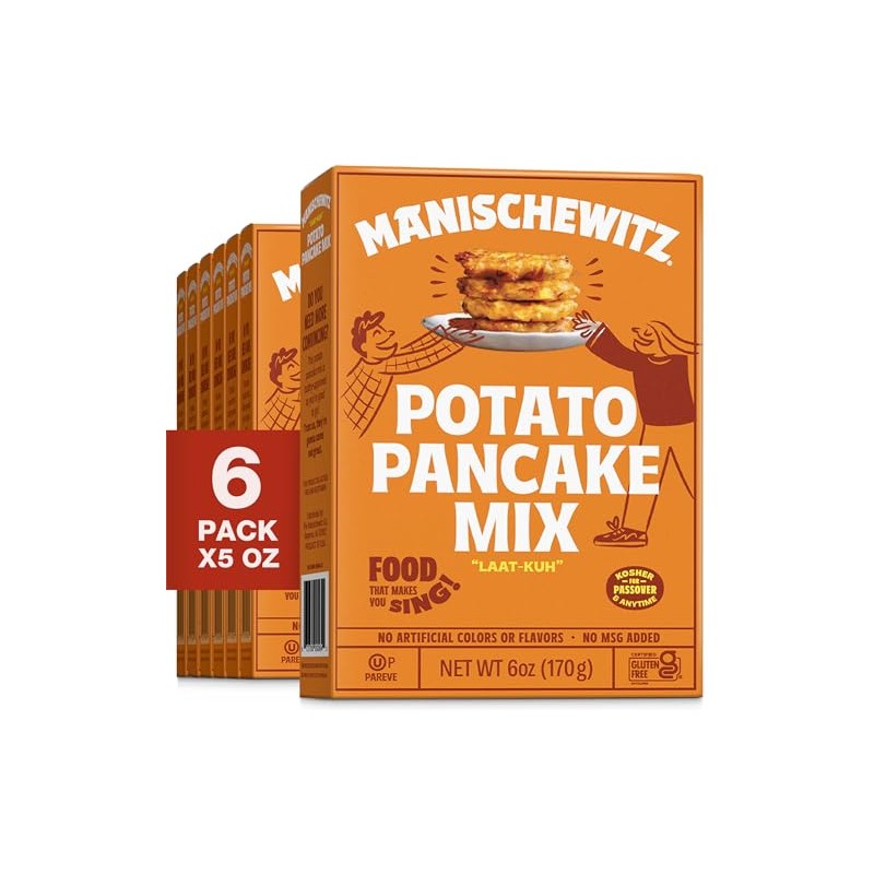 Manischewitz Potato Pancake Mix 6oz (6 Pack) Gluten Free, No