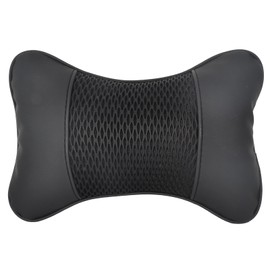 Tolenre Car Headrest PU Leather Comfortable Car Neck Pillow 28 x 18 cm Car Seat Head Neck Support Cushion Breathable Car Cushion Leather Anti Fatigue Cushion Shock Absorption Car Accessories (Black)