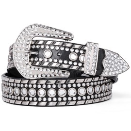 Balteus Women Rhinestone Belt Western Style Cowgirl Cowboy Belt with Studded Diamonds for Jeans Dress Eye-catching