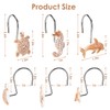 WEWIVODA Seashell Shower Curtain Hooks, 12Pcs Decorative Anti-Rust Shower Hooks,