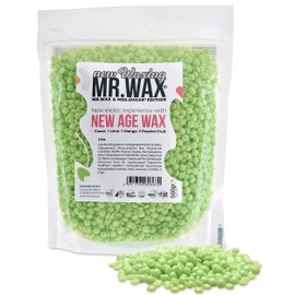 Mr. Wax New Age Waxing Lime Wax Beads for Hair Removal, Waxing Warm Wax Beads, Hair Removal Eyebrows, Upper Lip, Intimate, Face Wax