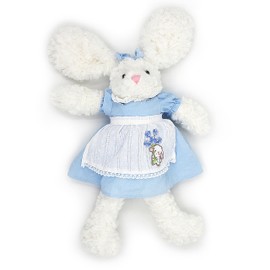 oits cute Floppy Bunny Stuffed Animals in Dress for Baby Girls Plush Toys 18 Inch (Blue Retro Dress)