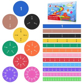 Meetory 134 Stück Magnetic Fraction Tiles Bruchrechenkreise, Rechnen Lernen, Bruchrechenteile Math Manipulatives, Einschulungsgeschenke for Preschool Elementary School Bildungsressourcen Bildungskit