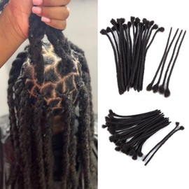 Natural Hair Braid Dreadlocks Extensions Afro Kinky Handmade Crochet Dreadlocks 10 Inches 0.5cm 10 Locs Per Pack