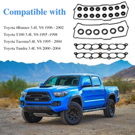 FUSCH Engine Cylinder Valve Cover Gasket Set Fuel Injection Plenum Gasket Set Compatible with Toyota 3.4L V6 : 4Runner 1996-2002 / T100 1995-1998 / Tacoma 1995-2004 / Tundra 2000-2004