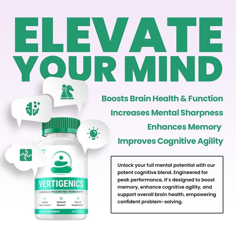 Vertigenics (1 Pack) Vertigenics Brain Supplement Capsules-Verti Genics All-Natural