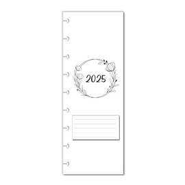 2025 Monthly Planner Calendar Refills for 9 Disc Classic Skinny Planners, Loose-Leaf Inserts, 12 Month 9-Disc Planner, 4.125x9.25 Size Monthly Calendar Refills (Flowers 2025)