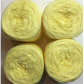 Hilos Mexico Lace yarn Crystal Color 49-Yellow Acrylic/Rayon. 900 yards per ball. 1 lot of 4.