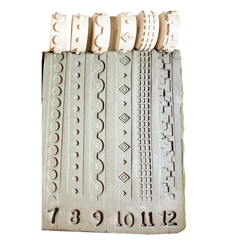 POTT'R 6 x Potter’s 12mmx25mm Border Texture Pattern Roller Stamps