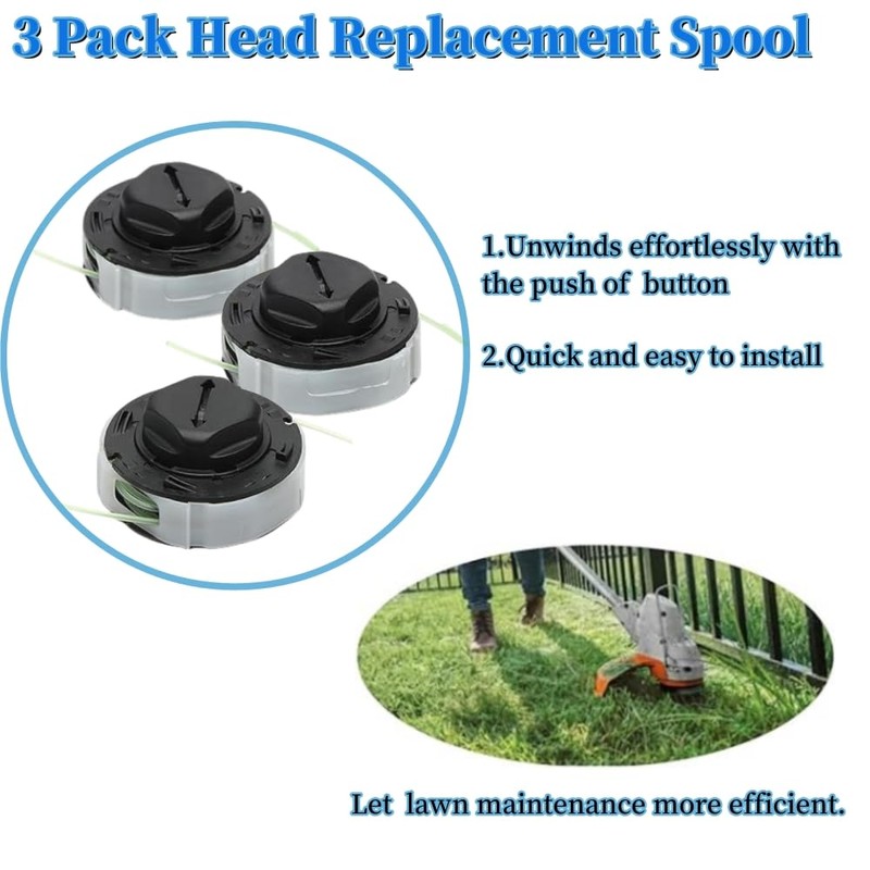 3-Pack Replacement Spool for Stihl Autocut C3-2,Trimmer Head fits FSA