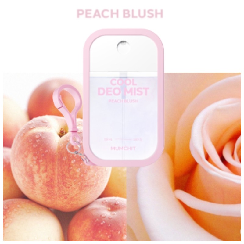 MUMCHIT Cool Deo Keyring Mist 50ml [Summer Limited], Type:Peach Blush