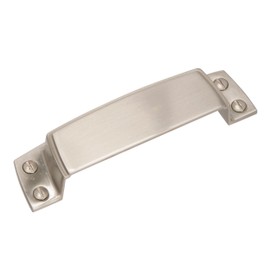 Amerock BP55318G10 Highland Ridge 3-1/2" Center Cabinet Cup Pull, 3-1/2 in (89 mm) Center-to-Center, Satin Nickel